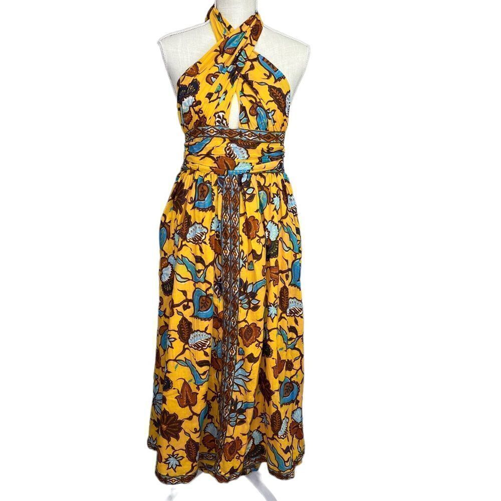NEW Love The Label Ivy Dress in Sam Yellow XS Halter Midi - Picture 4 of 14